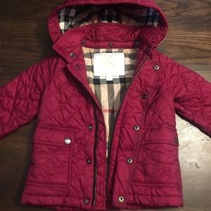 Quilted Burberry jacket.
